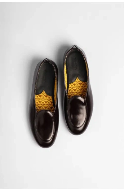Fortela Smokedbone Hampton Abrasive Leather Slipper In Burgundy