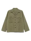 Fortela Moss Green Waxed Oversized Shirt In Green