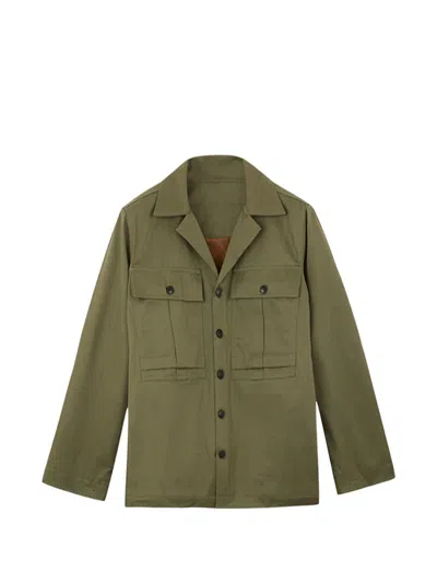 Fortela Solomonf Patch-pockets Padded Overshirt In Green