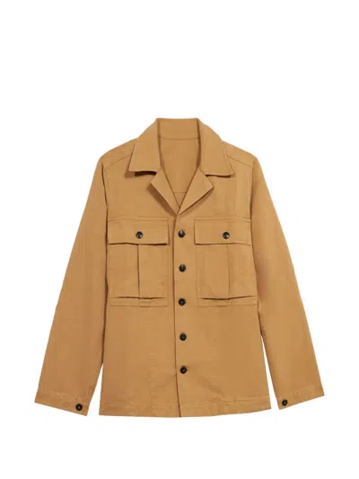 Fortela Solomons Canvas Cotton Overshirt In Brown