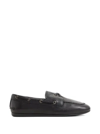 Fortela Sperry Leather Boat Shoes In Black