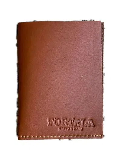 Fortela Stitched Trim Leather Wallet In Brown