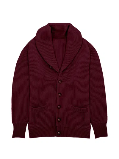 Fortela Stoke Shawl-collar Cashmere Cardigan In Burgundy