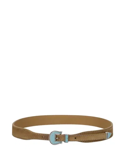 Fortela Stone-embellishment Leather Belt In Brown