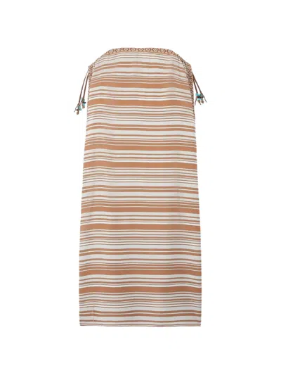 Fortela Striped Caftan Dress In Multi