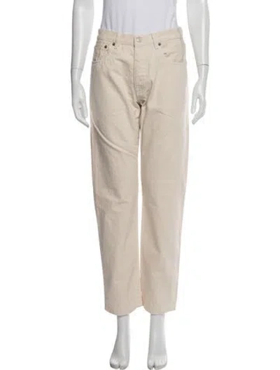 Pre-owned Fortela Suede Straight Leg Pants In Neutral
