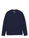 Fortela Waffle Jersey Crew Neck Sweater In Blue