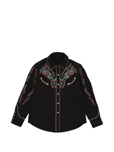 Fortela Taissa Embroidered Shirt In Black