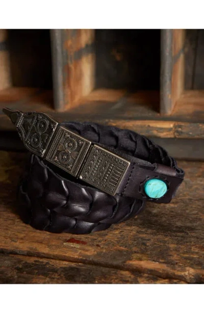 Fortela Tess Woven Leather Belt In Pattern