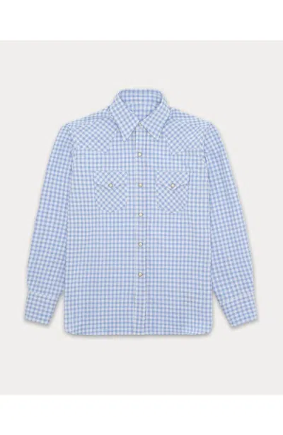 Fortela Tex Seersucker Western Shirt In Blue
