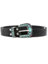 Fortela Thelma Engraved-buckle Belt In Black