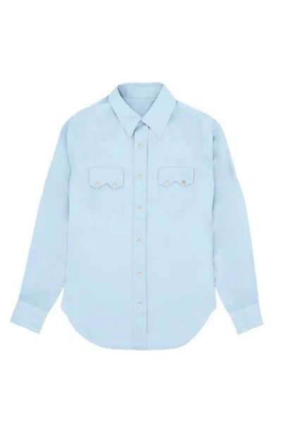 Fortela Toledo Silk Texan Shirt In Blue