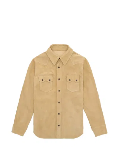 Fortela Toledo Suede Shirt Jacket In Neutral