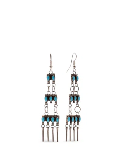 Fortela Turquoise Drop Earrings In Metallic