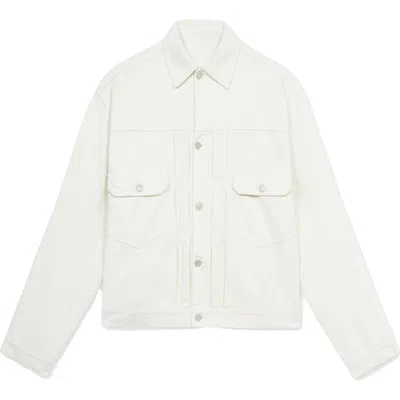Fortela Type Flapped-pocket Corduroy Jacket In White