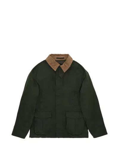 Fortela Velvet Collar Bristol Jacket In Green