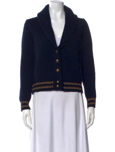 Pre-owned Fortela Virgin Wool V-neck Sweater W/ Tags In Blue