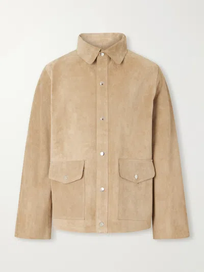 Fortela Welder Suede Jacket In Neutral