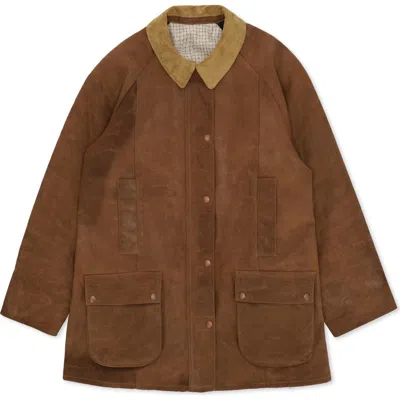 Fortela Wfloriane Waxed Cotton Jacket In Brown