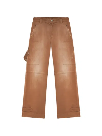 Fortela Juniat Cargo Twill Cotton Trousers In Brown