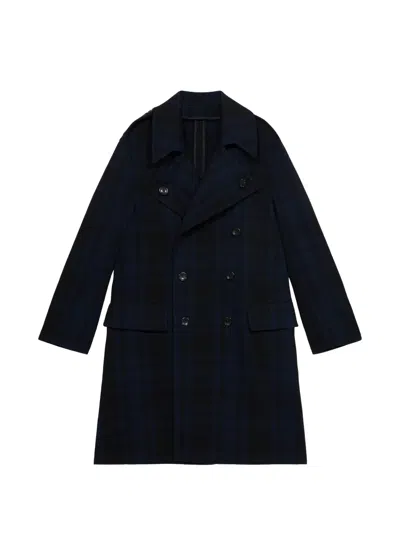 Fortela Winston Double-breasted Coat In Blue