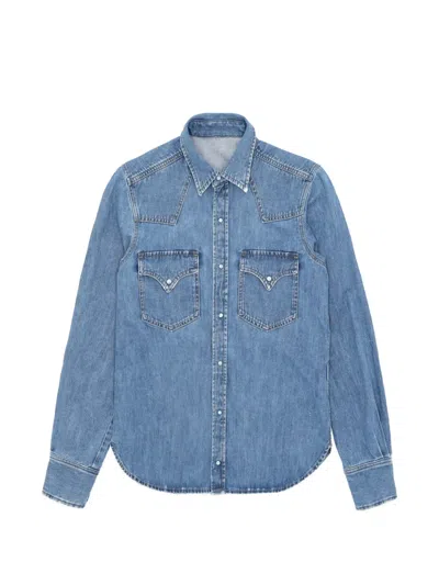 Fortela Wntex Flap Pocket Western Shirt In Blue