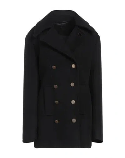Fortela Woman Coat Black Size 8 Wool