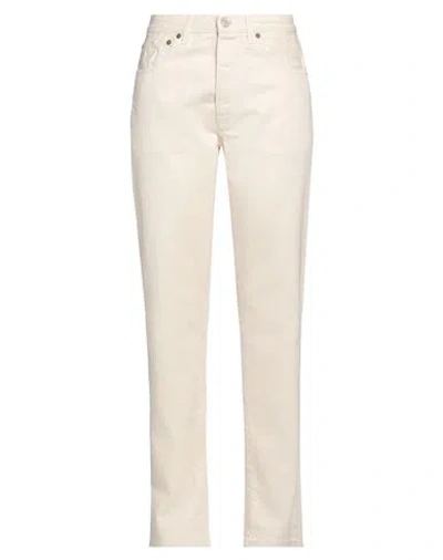 Fortela Woman Jeans Ivory Size 26 Cotton In White
