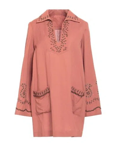 Fortela Woman Mini Dress Antique Rose Size 6 Cotton In Pink