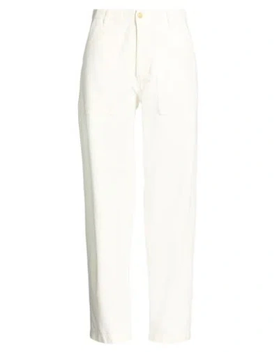 Fortela Woman Pants White Size 26 Cotton, Wool