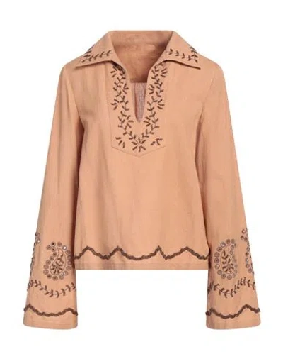 Fortela Woman Top Sand Size 6 Cotton In Beige