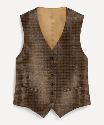 Fortela Demi Wool Waistcoat In Brown
