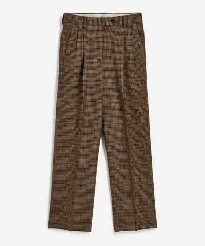 Fortela Josephine High-waisted Trousers In Brown
