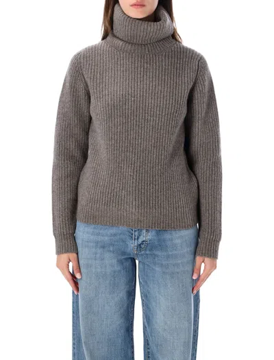 Fortela Women's Ribbed Turtleneck Sweater In Gray