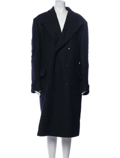 Pre-owned Fortela Wool Coat In Blue
