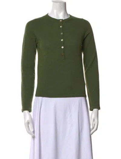 Pre-owned Fortela Wool Crew Neck Sweater In Green
