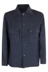 Fortela Front-pockets Wool Shirt Jacket In Blue