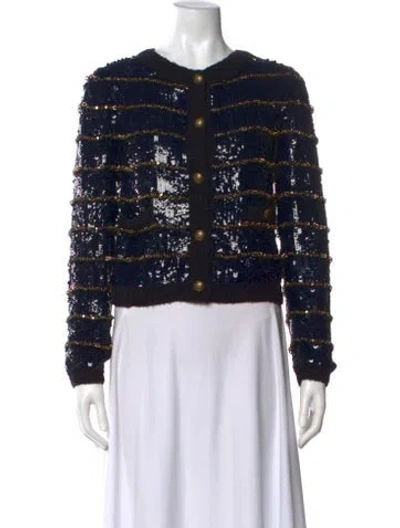 Pre-owned Fortela Wool Patterned Blouse W/ Tags In Black