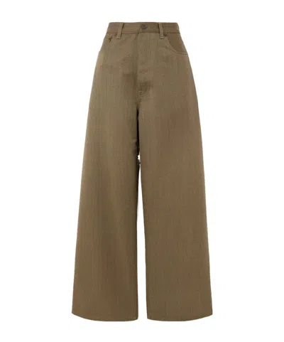 Fortela Jaron Wool-twill Pants In Green