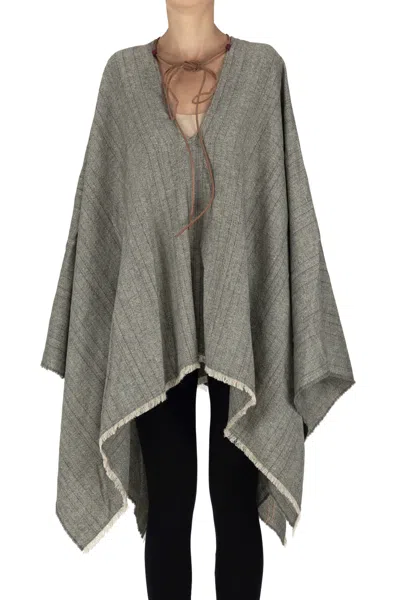 Fortela Wool-blend Poncho In Gray