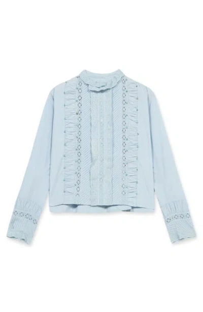 Fortela Christy Lace-detail Blouse In Blue