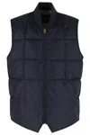 Fortela Quilted Woven Vest With High Collar In Blue
