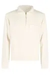 Fortela Chest-pocket Half-zipped Sweatshirt In White