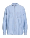 Fortela X Guy Rover Man Denim Shirt Blue Size M Cotton In Blue