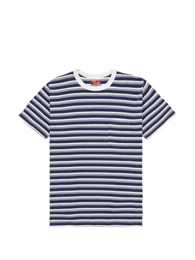 Fortela Yakut Striped Patch-pocket T-shirt In Blue