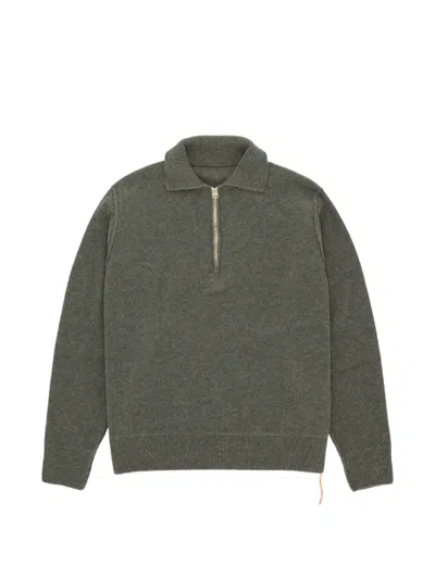 Fortela Yale Wool Sweater With Collar And Zip In Multi