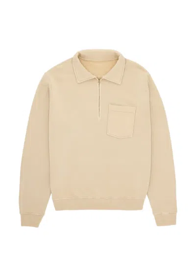Fortela Yalep Zip Chest-pocket Sweatshirt In Neutral