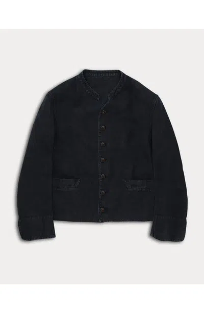 Fortela Yankee Single-breasted Linen Jacket In Black