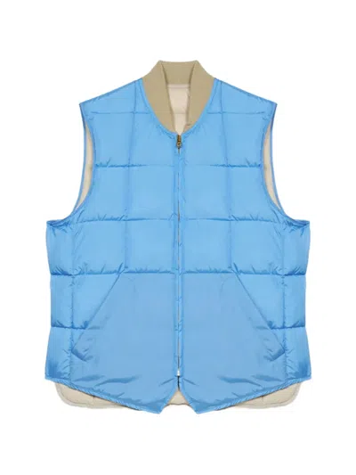 Fortela Zip-fastening Quilted Gilet In Blue