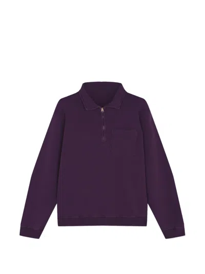 Fortela Zip-up Sweatshirt With Pocket In Purple